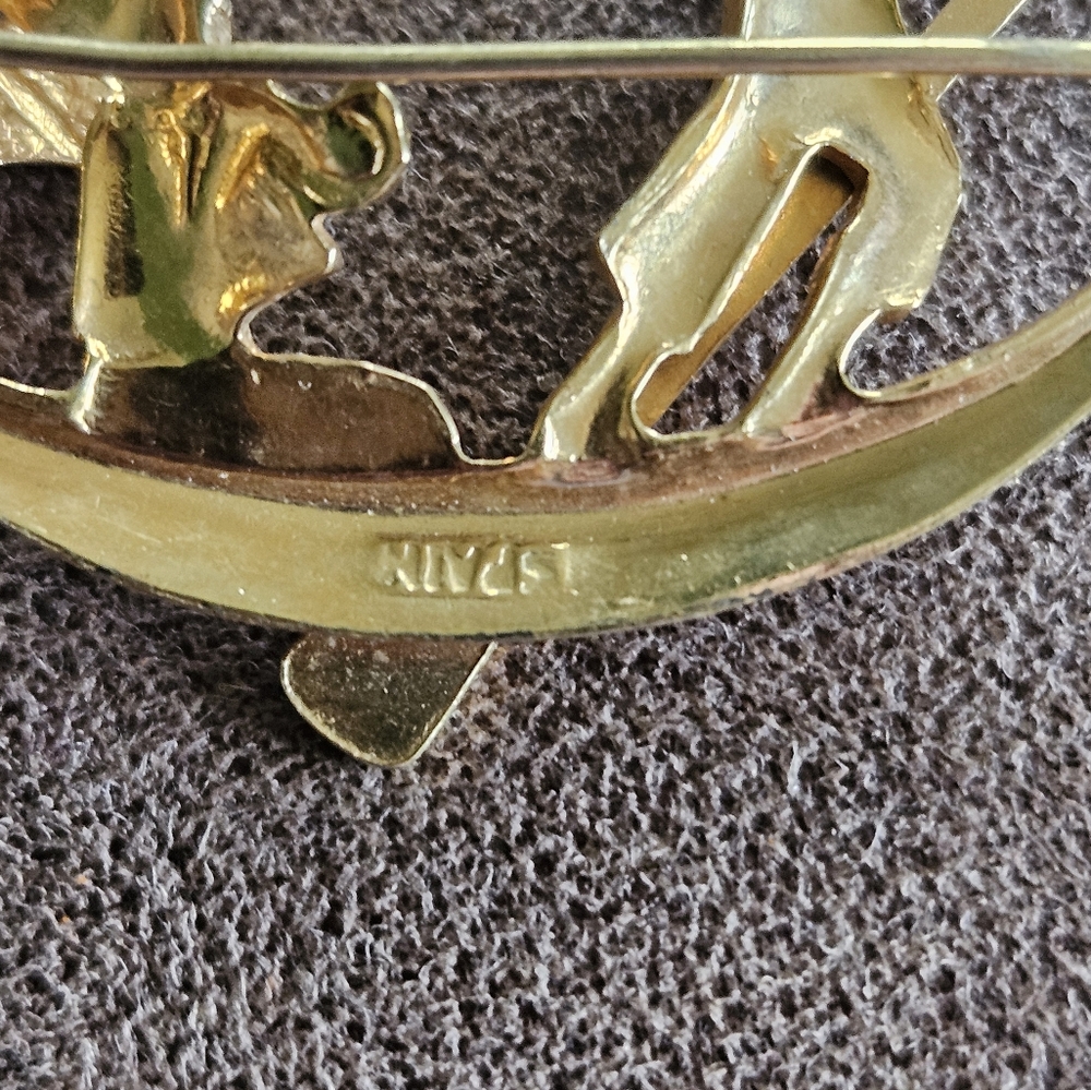 Vintage Damascene Gondolier Brooch - Picture 3 of 3